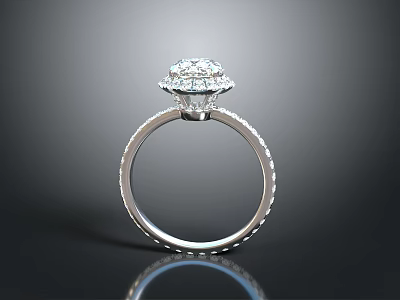Sparkling Diamond Ring With Elegant Center Stone And Polished Metal Band Design 3d model