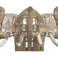 Outdoor Creative Elephant Shaped Pergola With Bamboo Structure Slide And Staircase