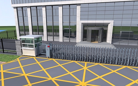 Telescopic door sentry box guard 3d model