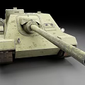 Vintage Military Tank With Long Cannon Barrel Brown Tracks And Detailed Design