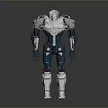 Futuristic Game Movie Character Robot With White And Teal Mechanical Structure Standing Pose