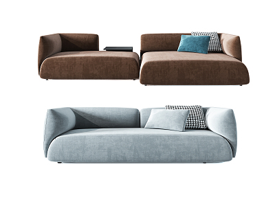 Modern Combination Sofa Shaped Sofa 3d model