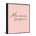 Handwritten More Amore Per Favor Quote On Pink Background Wall Art