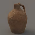 Ancient Clay Jug With Spiral Patterns And Textured Surface Design 3d model