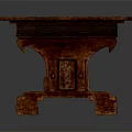Vintage Wooden Table With Carved Legs And Square Textured Surface Design