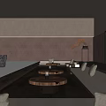 Modern Hotel Public Lounge With Water Pool Stone Elements And Warm Ambient Lighting