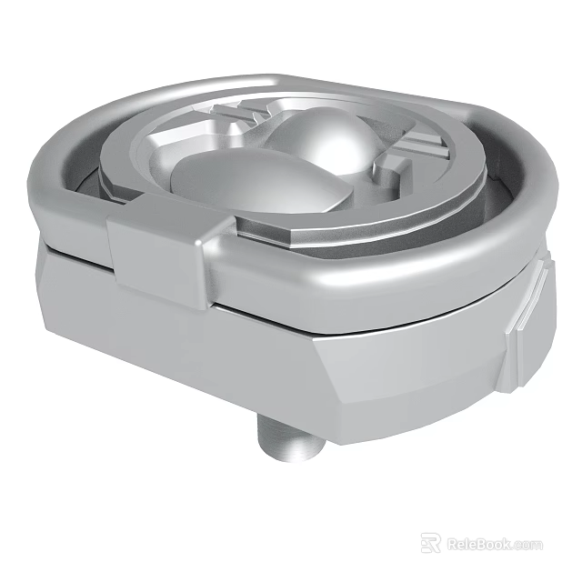 Silver Mechanical Component Featuring Circular Lid And Base Structure Design 3d model 