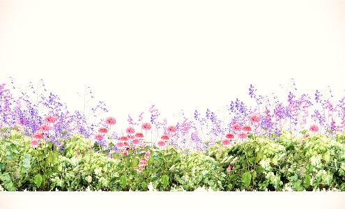 Modern Flower Border Plant Group 3d model