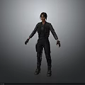 3D Male Character Model with Dark Jacket Pants and Gloves Standing Pose 3d model