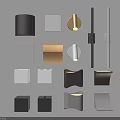 Modern Wall Lamps With Geometric Shapes And Various Colors For Home Decor