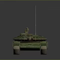 Green Military Tank With Armored Design Long Gun Barrel And Metal Tracks