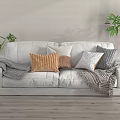 modern double sofa fabric double sofa 3d model