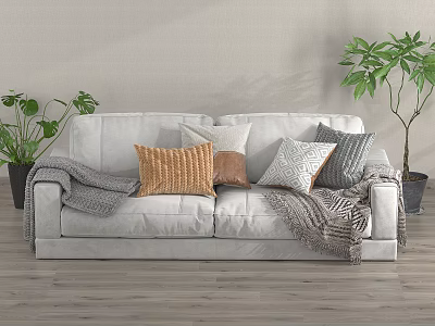 modern double sofa fabric double sofa 3d model