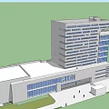 Modern High Rise Office Building With Glass Facade And Gray Exterior