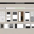 Various Control Panels With Different Designs Buttons Screens And Vents 3d model