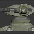 Olive Green Military Weapon With Dual Cannons Turret Structure And Mechanical Base Design