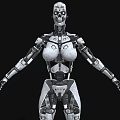 Intelligent Machine Humanoid Robot Featuring Detailed Mechanical Structure And Metallic Robotic Body