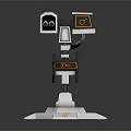 Turret Turntable Railgun Sci-fi Tower Defense Game Tower Defense Sci-fi Turret Game Turret Game Battery 3d model