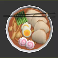Delicious Ramen Bowl With Red Broth Soft Boiled Egg Chashu Pork Green Onions And Chopsticks