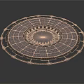 Futuristic Circular Structure With Solar Panel Layers And Ring Frame Design