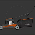 AL KO Push Type Lawn Mower With Orange Gray Design For Agricultural Use
