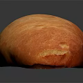 Freshly Baked Golden Crust Bread on Black Background with Shiny Surface