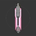 Pink And Gray Weapon With Green Glowing Parts Rabbit Ear Decorations And Brown Base