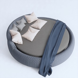 Modern Round Bed 3d model