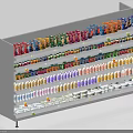 Multi Tiered Retail Display Shelf Stocked With Colorful Packaged Products In Various Colors