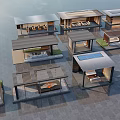 Modern Waterfront Cabins Design With Multiple Units Open Terraces And Flat Roofs 3d model
