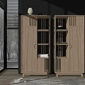 New Chinese Style Bookcase Solid Wood Bookcase Combination 3d model