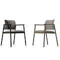 Schiavel Modern Dining Chairs With Wooden Frame Armrests And Light Dark Tones