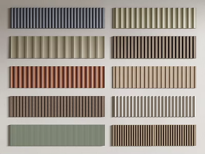 Wainscoting Various Styles and Color Options with Vertical Horizontal Stripe Designs 3d model