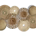 Handwoven Circular Rattan Wall Hangings Bohemian Natural Decorative Art Pieces