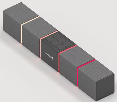 Philips Modern Soundbar With Gray Design And Colorful LED Lights For Home Audio System 3d model