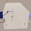 White Industrial Equipment With Indicator Light Automatically Transporting Solar Panels 3d model