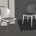 Poliform Modern White And Gray Dining Chairs In Sleek Minimalist Interior