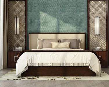 Background double bed 3d model