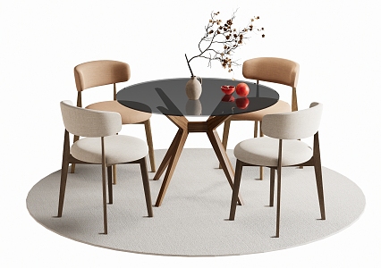 Dining table and chair 3d model