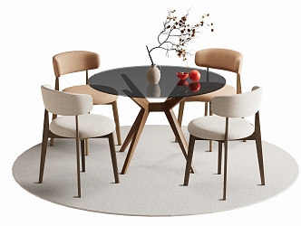 Dining table and chair 3d model