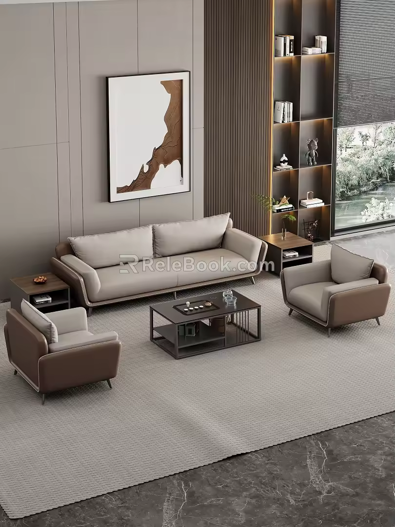 Modern Office Sofa Coffee Table Combination Office Sofa Business Sofa Reception Sofa 3d model