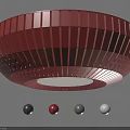 Red Circular Striped Design Ceiling Light with Black Red Grey White Color Options 3d model