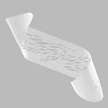 White Curved Decorative Ornament With Laser Cut Leaf Patterns Design 3d model