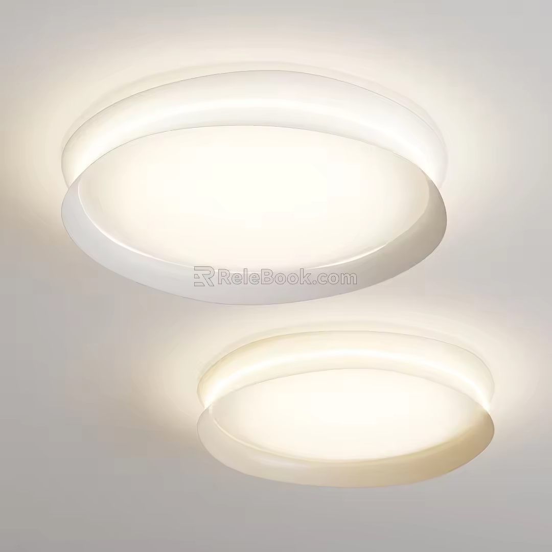 Modern cream ceiling light cream ceiling light 3d model