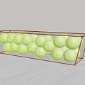 Transparent Acrylic Stool Filled With White Balls On Light Wooden Table