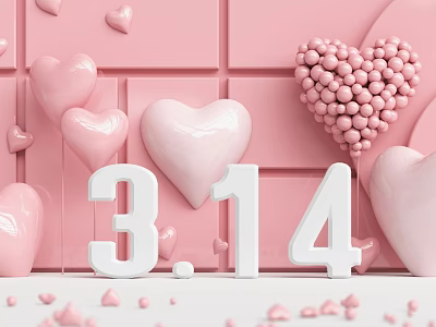 Kids Play Area Design With Pink Background And Heart Shaped Decorations 3d model