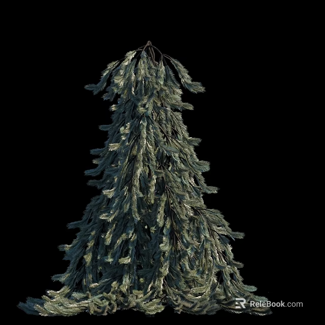 Green Christmas Tree Decorative Ornament Set With Lifelike Branches And Artificial Foliage 3d model 
