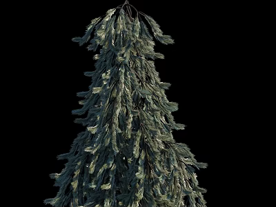 Green Christmas Tree Decorative Ornament Set With Lifelike Branches And Artificial Foliage 3d model