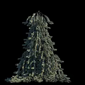 Green Christmas Tree Decorative Ornament Set With Lifelike Branches And Artificial Foliage