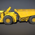 Yellow Heavy Duty Dump Truck 3D Model With Large Tires And Cabin Design